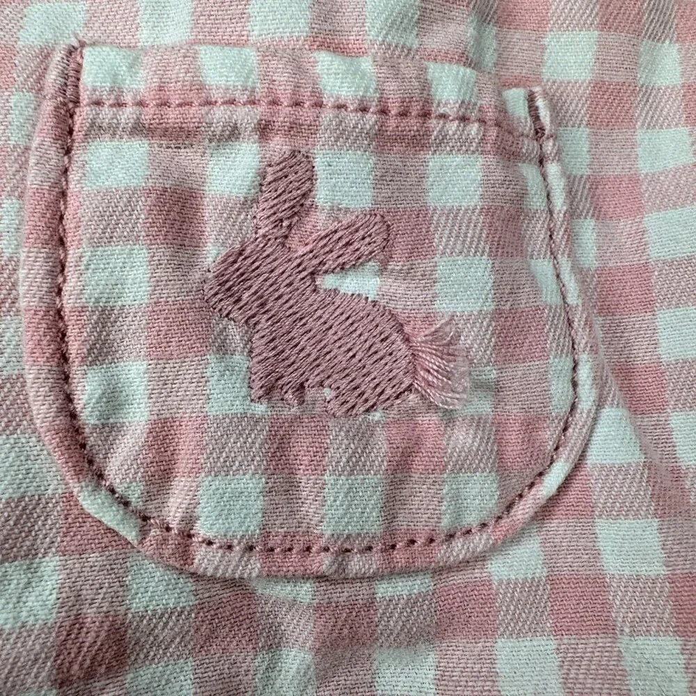 Carter's Just One You Baby Girls Gingham Bunny Overall Skirt Easter Pink 9M - Picture 2 of 11